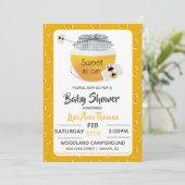 Honey Pot & Bee Baby Shower Uitnodiging (Staand voorkant)