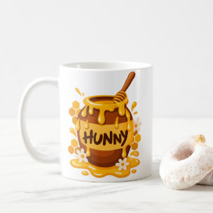 Honey Pot Citaat "Hunny" Zoete Foodie Kunst Koffiemok