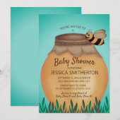 Honey Pot en Honeybee Baby Shower Kaart (Voorkant / Achterkant)