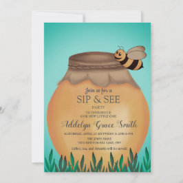 Honey Pot en Honeybee Sip Zie Baby shower Kaart