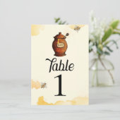 Honey Pot Honey Baby shower Tafelnummer (Staand voorkant)