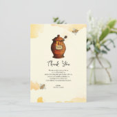 Honey Pot Honey Bee Baby shower Dank u Kaart (Staand voorkant)