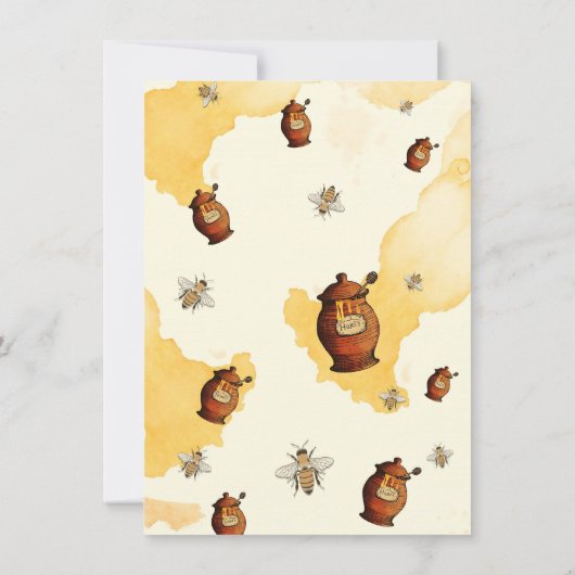 Honey Pot Honey Bee Baby shower Dank u Kaart (Achterkant)