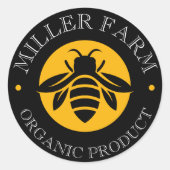 Honey Queen Bee Boerderij Jar Verpakking Ronde Sticker (Voorkant)