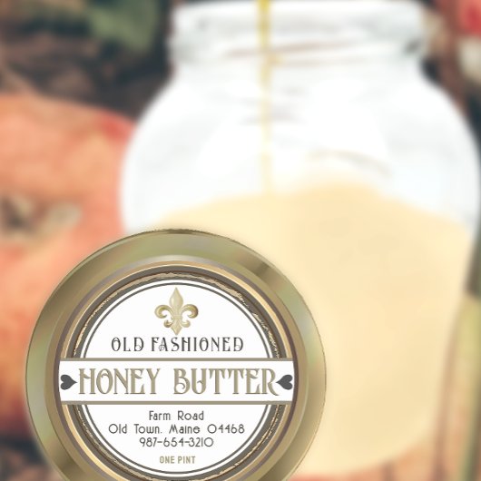 Honey Retro Grunge Hearts Fleur de Lis Gold Label