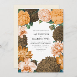 Honey Rose, Apricot Fleur & Toffee Bloom Wedding Kaart