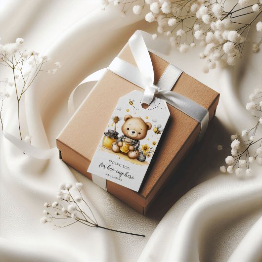 Honey Schattige Beer Bee Theme Bedankt Verjaardag Cadeaulabel
