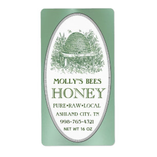 Honey Skep met grensadres of Groen Verschepend Etiket