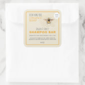 Honey Soap Shampoo Bar Yellow Antiek White Vierkante Sticker (Tas)