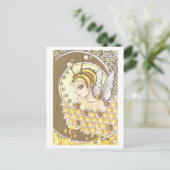 Honey Spiral Fairy Bee Nymph Fantasy Art Print Briefkaart (Staand voorkant)