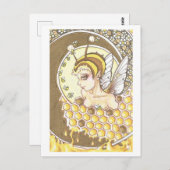 Honey Spiral Fairy Bee Nymph Fantasy Art Print Briefkaart (Voorkant / Achterkant)