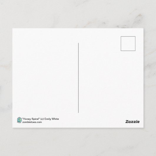 Honey Spiral Fairy Bee Nymph Fantasy Art Print Briefkaart (Achterkant)