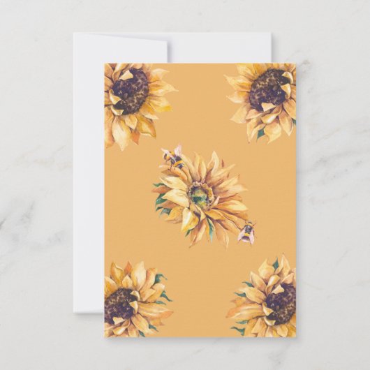 Honey Sunflower Bee Baby shower Uitnodiging (Achterkant)