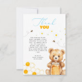Honey Teddy Bear Baby Shower Bedankkaart (Voorkant)