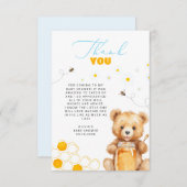 Honey Teddy Bear Baby shower Dank je kaart (Voorkant / Achterkant)