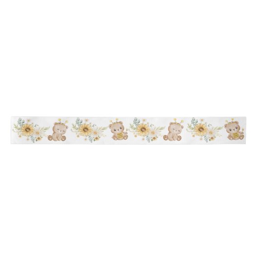 Honey Teddy Bear Ribbon Satijnen Lint (Voorkant)
