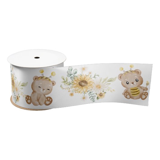 Honey Teddy Bear Ribbon Satijnen Lint (Spoel)