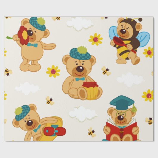 Honey Teddy Bears Cadeaupapier (Vlak)