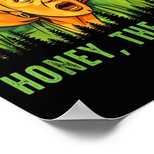 Honey The Land Funny Retro Sunset Forest  Poster (Hoek)
