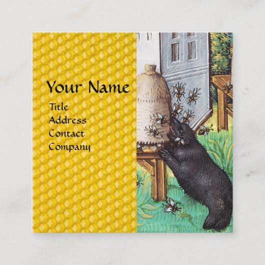HONEY THIEF BEREN, BEES, BEE HIV-HIV-AIDS VIERKANTE VISITEKAARTJE (Voorkant)
