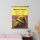 Honey Vendor Signage Hout Topped Wandtapijt Hangend Wandkleed (Slaapkamer)