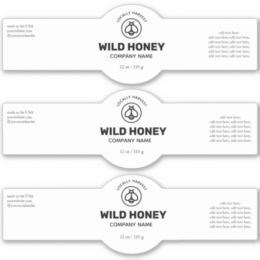Honey Vinyl Zwart & Wit Label (Voorkant)