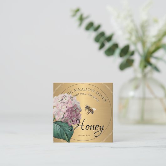 Honey Voedingswaarde Informatiekaart Gouden Bij Bl Informatiekaartje (Staand voorkant)