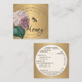 Honey Voedingswaarde Informatiekaart Gouden Bij Bl Informatiekaartje (Voorkant / Achterkant)