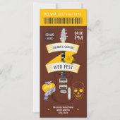 Honey Whiskey Rock ’n’ Roll Wedding Ticket Kaart (Voorkant)