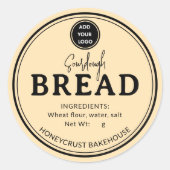 Honey Yellow Bakery Sourdough Bread Label Sticker (Voorkant)