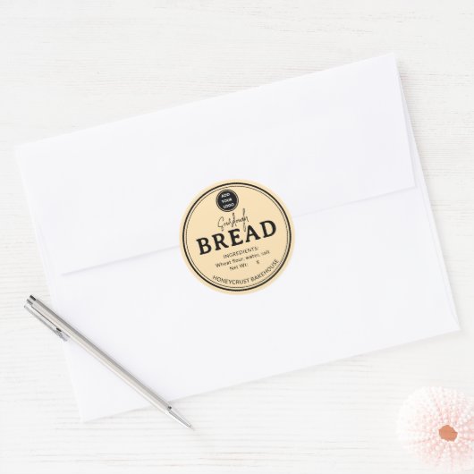 Honey Yellow Bakery Sourdough Bread Label Sticker (Envelop)