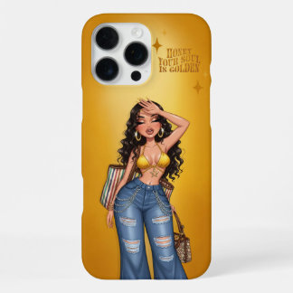 Honey Your Soul is een gouden telefoonhoesje iPhone 16 Pro Max Hoesje