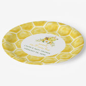 Honey Zoet als het kan Bee Baby shower Papieren Bordje (Gekanteld)