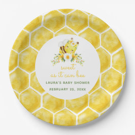 Honey Zoet als het kan Bee Baby shower Papieren Bordje
