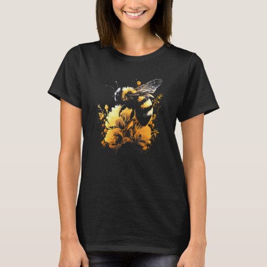 Honeybee and bumble bee for American hive beekeepe T-shirt (Voorkant)