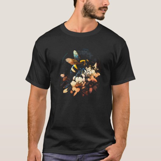Honeybee and bumble bee for American hive beekeepe T-shirt (Voorkant)