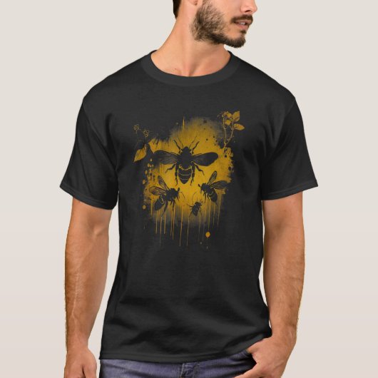 Honeybee and bumble bee for American hive beekeepe T-shirt (Voorkant)