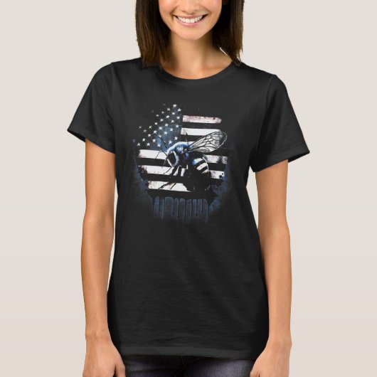 Honeybee and bumble bee for American hive beekeepe T-shirt (Voorkant)