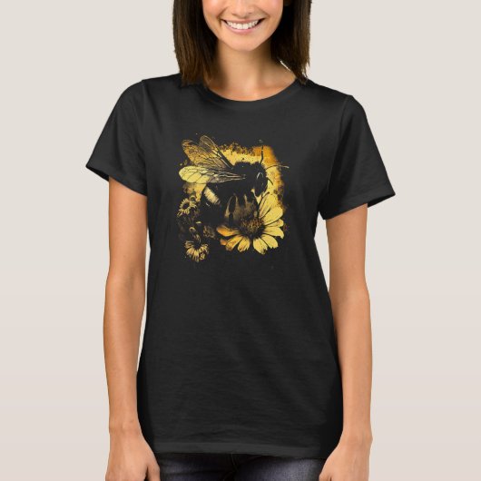 Honeybee and bumble bee for American hive beekeepe T-shirt (Voorkant)