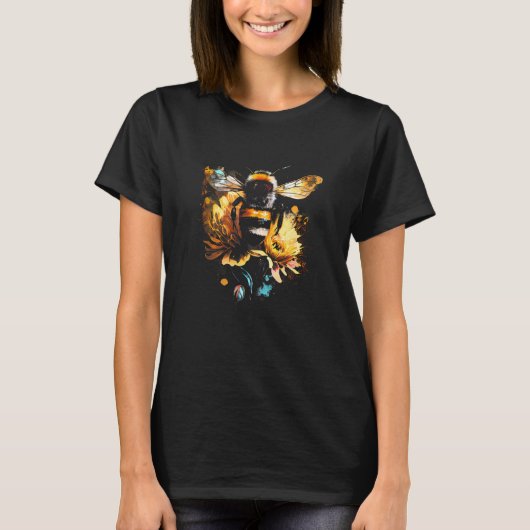 Honeybee and bumble bee for American hive beekeepe T-shirt (Voorkant)