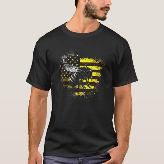 Honeybee and bumble bee for American hive beekeepe T-shirt (Voorkant)