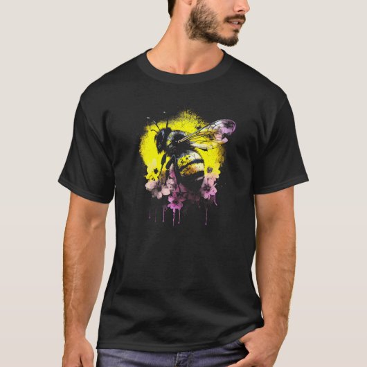 Honeybee and bumble bee for American hive beekeepe T-shirt (Voorkant)