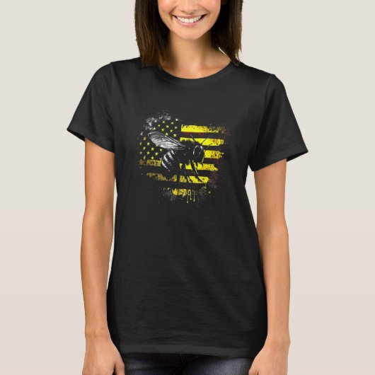 Honeybee and bumble bee for American hive beekeepe T-shirt (Voorkant)