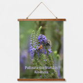 HoneyBee and Bumblebee Paarse Photographic Floral Hangend Wandkleed (Voorkant)