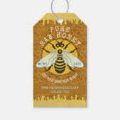 Honeybee Apiary Honing Jar Labels | Honingraat Cadeaulabel (Voorkant)