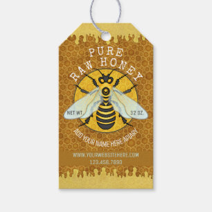 Honeybee Apiary Honing Jar Labels   Honingraat Cadeaulabel