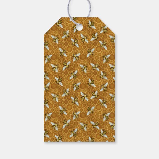 Honeybee Apiary Honing Jar Labels | Honingraat Cadeaulabel (Achterkant)