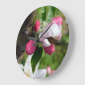 Honeybee & Apple Blossom | Fine Art Glass Clock Grote Klok (Hoek)