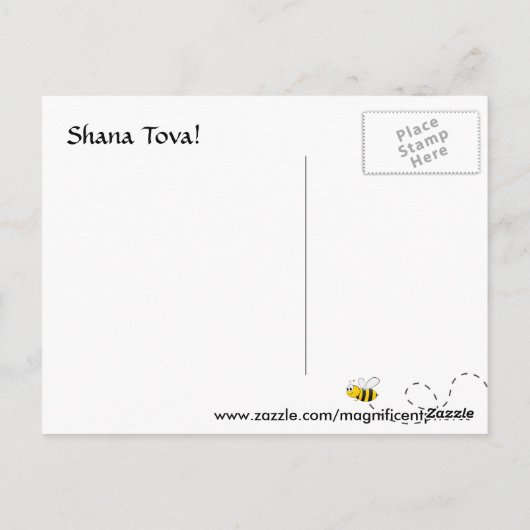 Honeybee Apple Rosh HaShana Briefkaart (Achterkant)