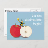 Honeybee Apple Rosh HaShana Briefkaart (Voorkant / Achterkant)